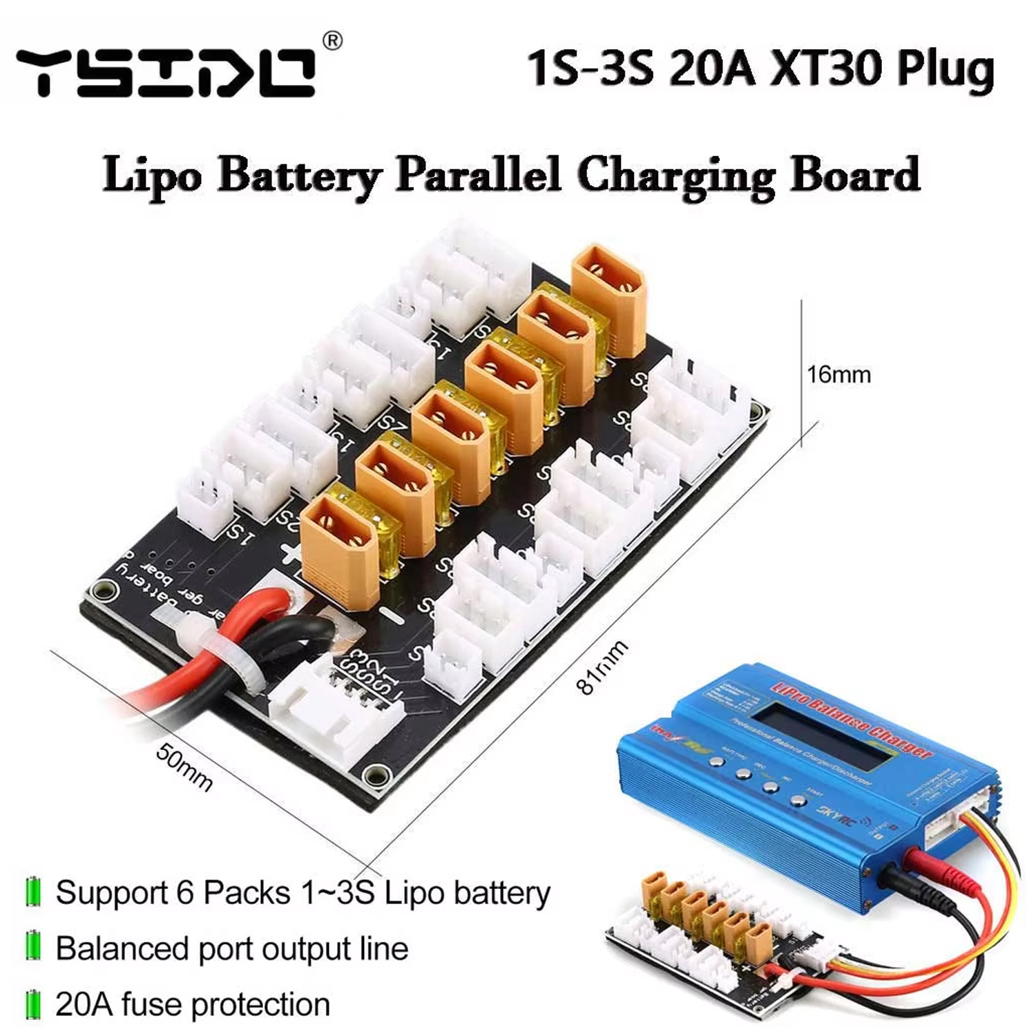 YSIDO Lipo Battery Parallel Ch - Drone Battery Parallel Board avaliação e preço