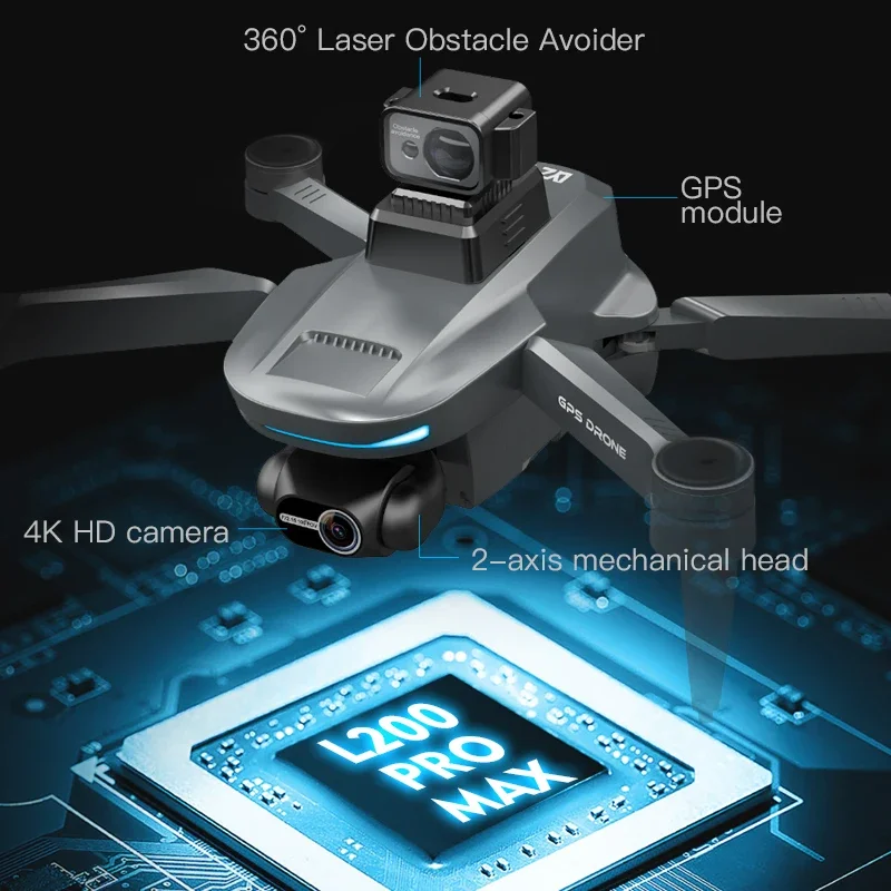 L200 PRO MAX Drone 4K 2-Axis P - Drone Battery Case avaliação e preço