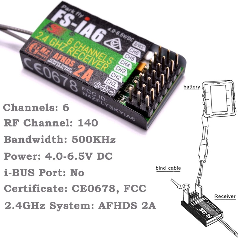 Flysky FS-IA6 Receiver 6CH Dua - Drone Battery Plate avaliação e preço