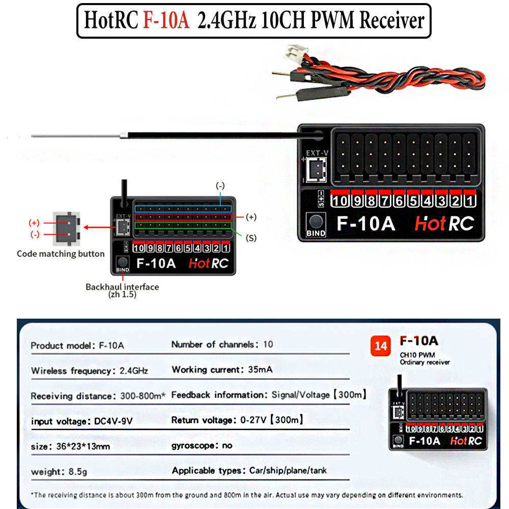 Hotrc Hot rc HT-10A HT10A 2.4G - Drone Battery Connector avaliação e preço