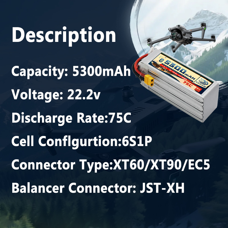VSVAW 6S 5300mAh Lipo Battery  - Drone Battery Connector avaliação e preço