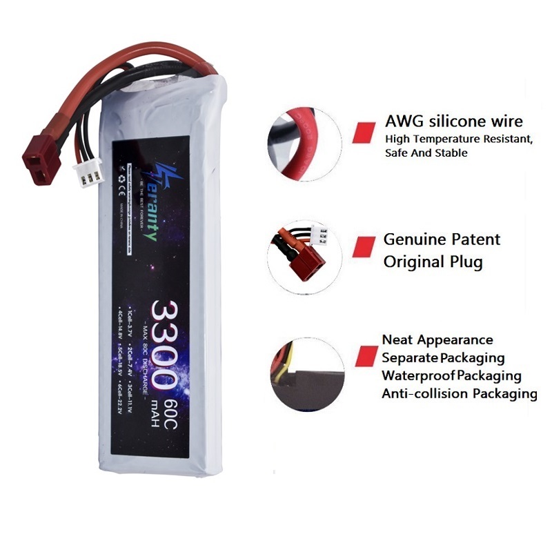 2S 7.4V LiPo Battery 3300mAh 6 - Drone Battery Connector avaliação e preço