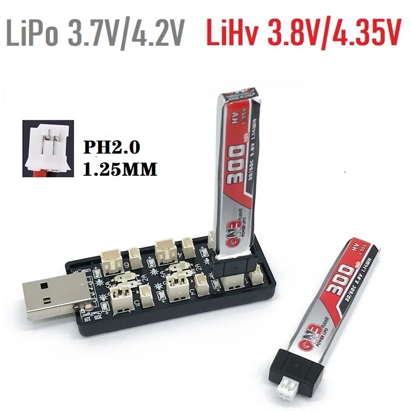 6CH USB 1S LiPo/LiHv 3.7V/4.2V - Drone Battery Connector avaliação e preço