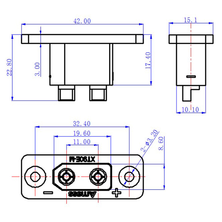 30PCSAmass Black XT90E-M Panel - Drone Battery Connector avaliação e preço