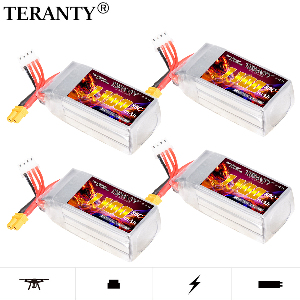 TERANTY 3S 11.1V 1100mAh 80C/1 - Drone Battery 3S avaliação e preço
