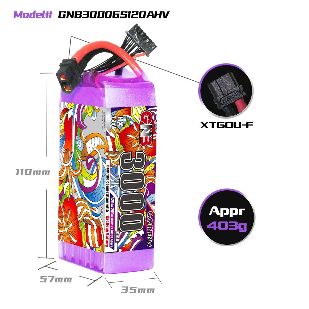Original GNB HV 6S 22.8V 3000m - Drone Battery 6S avaliação e preço