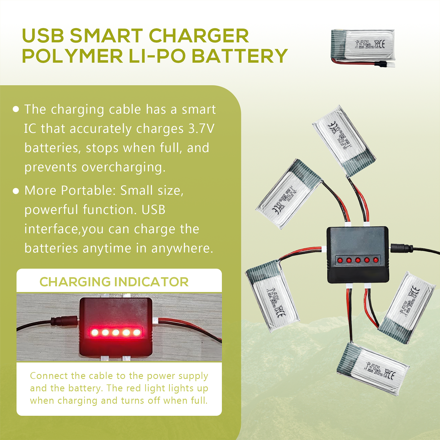 5Pcs 3.7V 500mAh LiPo Batterie - Drone Battery Bag avaliação e preço