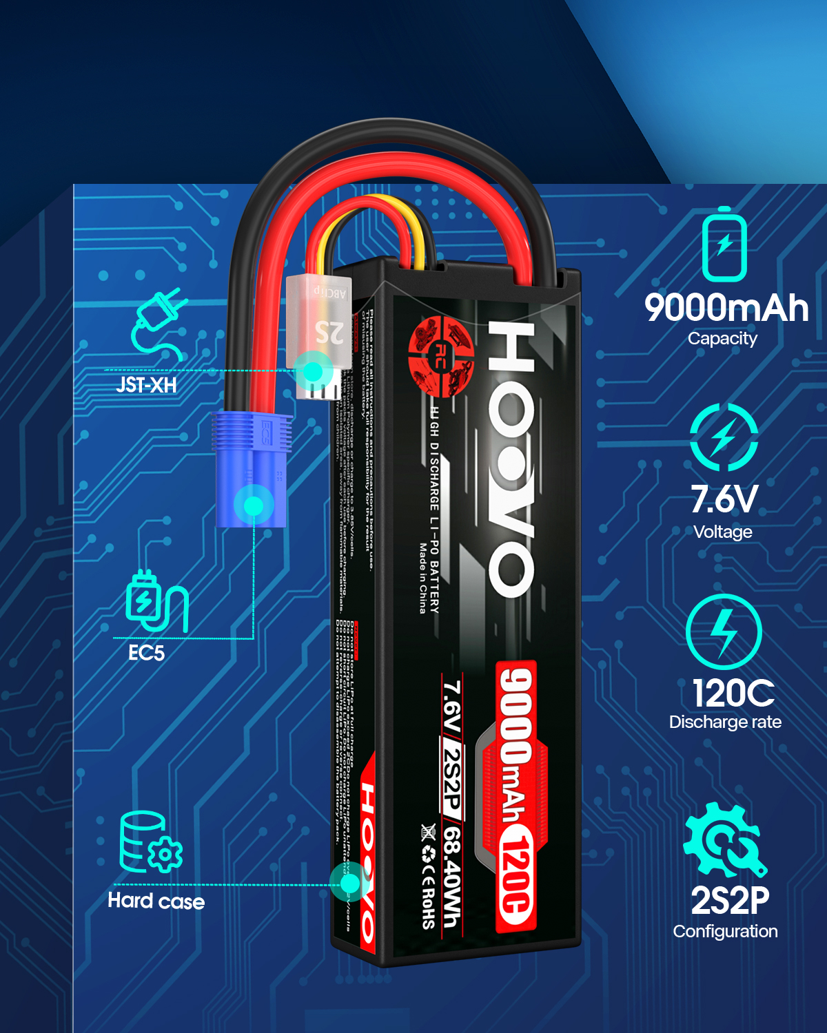 HOOVO 2S 9000mAh RC Battery 7. - Drone Battery High Voltage avaliação e preço
