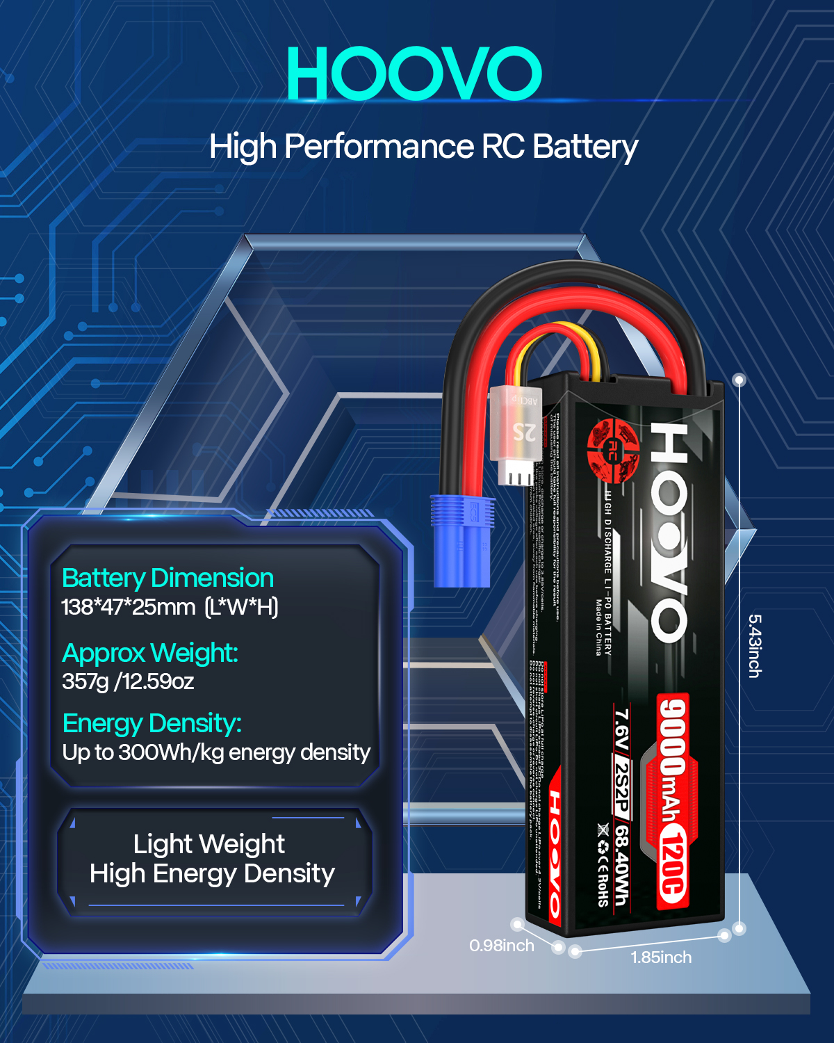 HOOVO 2S 9000mAh RC Battery 7. - Drone Battery High Voltage avaliação e preço
